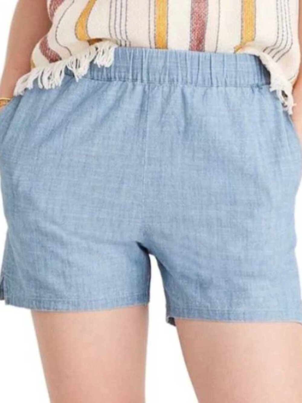 New XXL Madewell chambray pull-on shorts